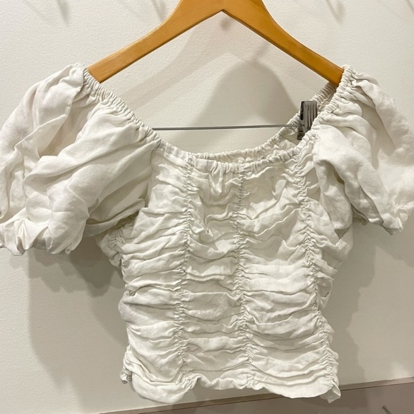 LEORA STUDIO OFF-SHOULDER RUCHED FLOWY SLEEVES TOP - Picture 5 of 9